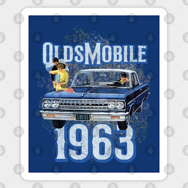 Blue Oldsmobile 1963 Magnet by JINTOMANG